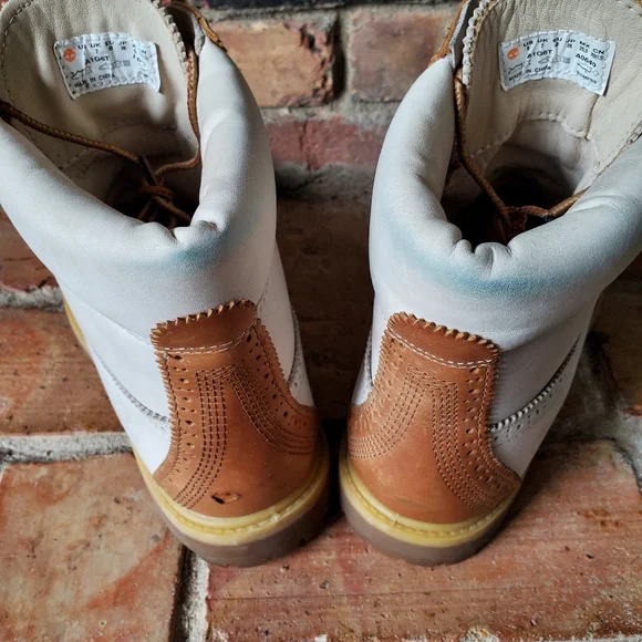 Timberland Women's Lace Up Boots - White and Tan - Picture 10 of 11